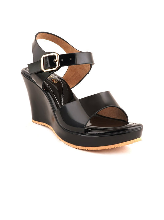 Footwear, Women Footwear, Black Wedges