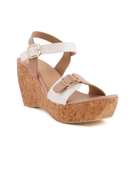 Footwear, Women Footwear, Peach Wedges