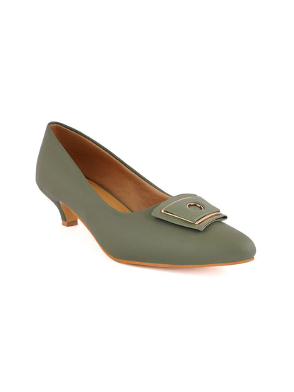 Footwear, Women Footwear, Green Pumps