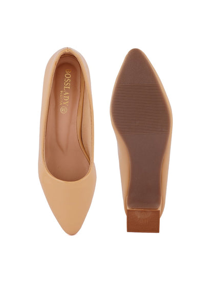 Footwear, Women Footwear, Beige Pumps