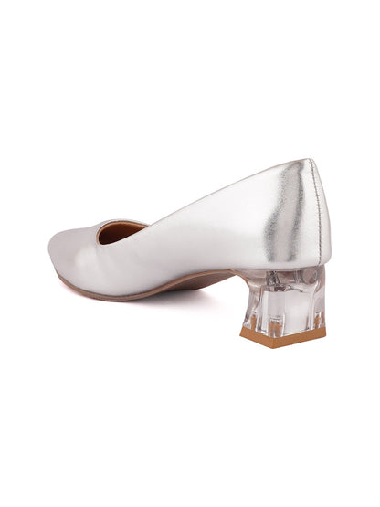 Footwear, Women Footwear, Silver Pumps