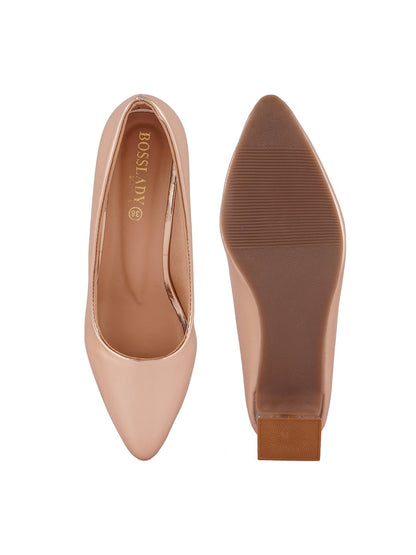 Footwear, Women Footwear, Rose Gold Pumps