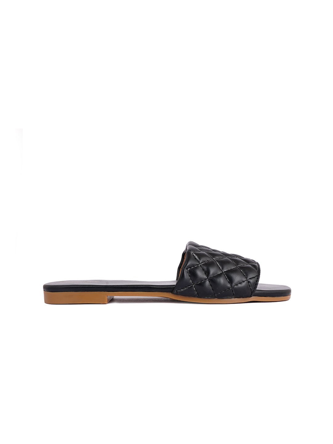 Footwear, Women Footwear, Black Open Toe Flats