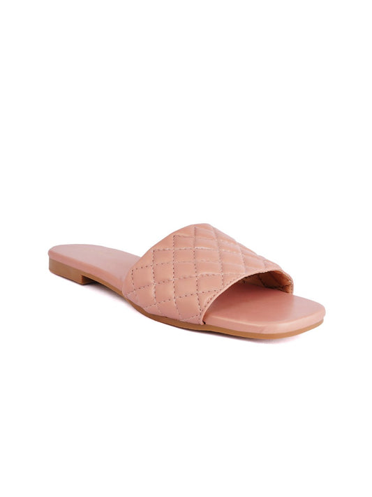 Footwear, Women Footwear, Peach Open Toe Flats