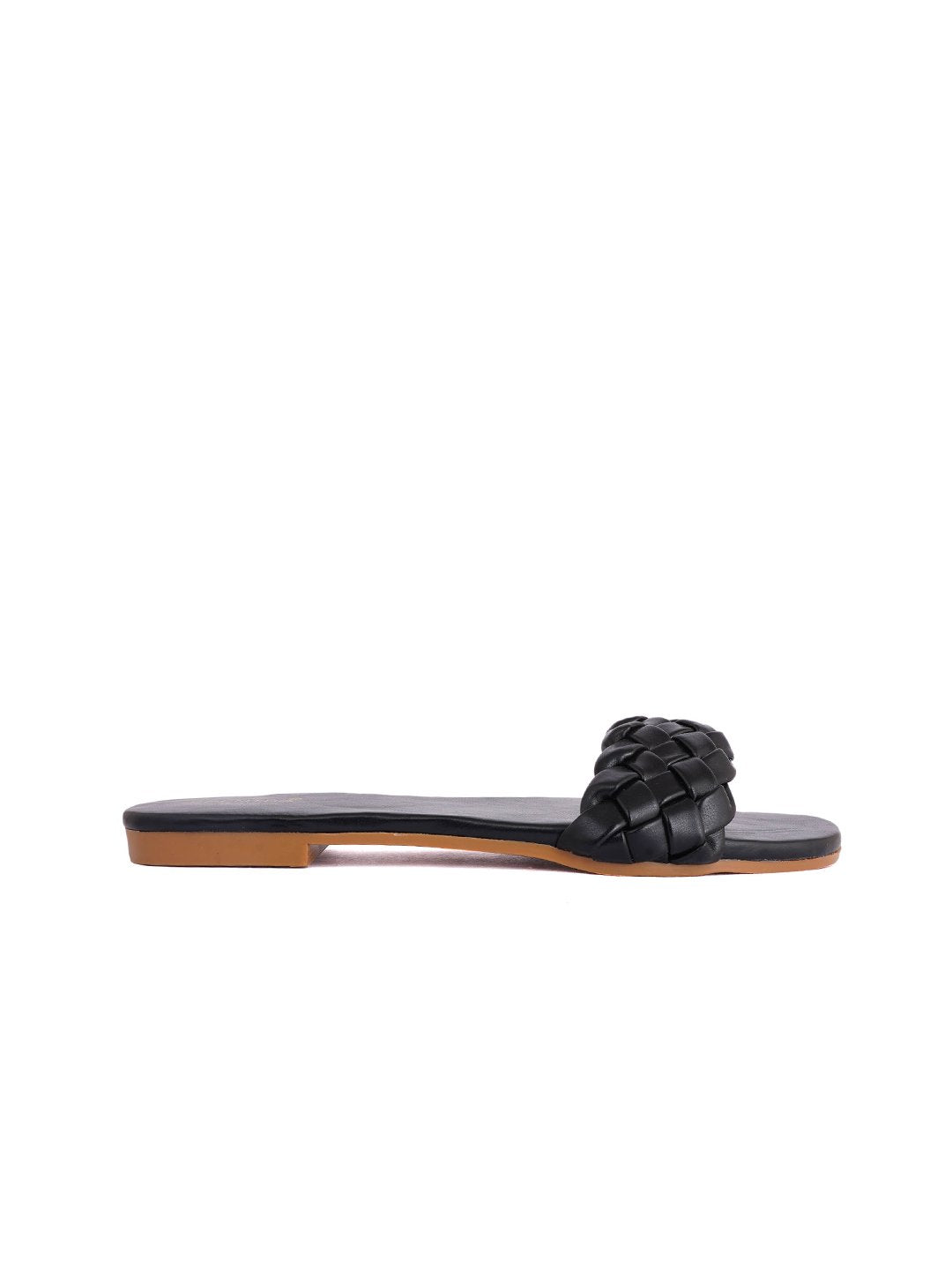 Footwear, Women Footwear, Black Open Toe Flats