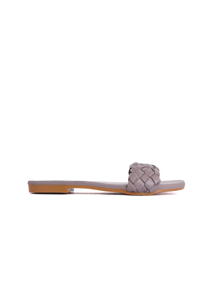 Footwear, Women Footwear, Grey Open Toe Flats