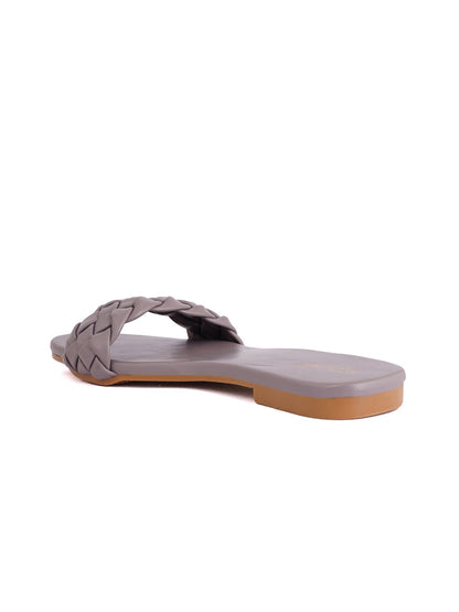 Footwear, Women Footwear, Grey Open Toe Flats