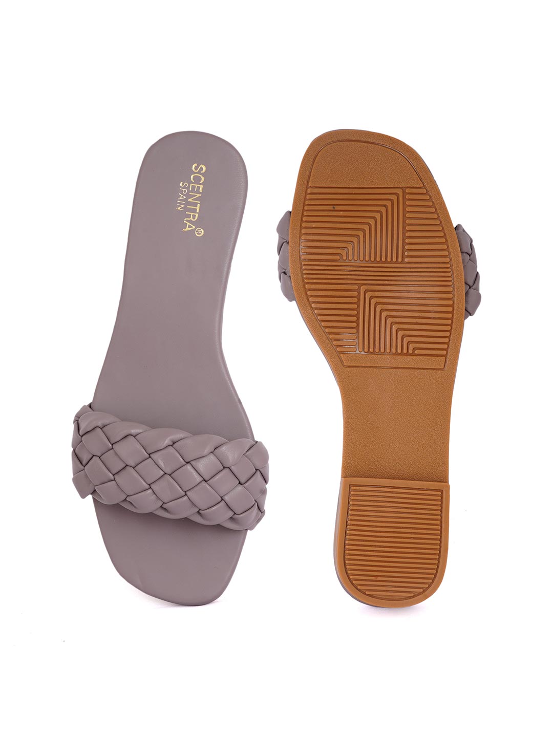 Footwear, Women Footwear, Grey Open Toe Flats