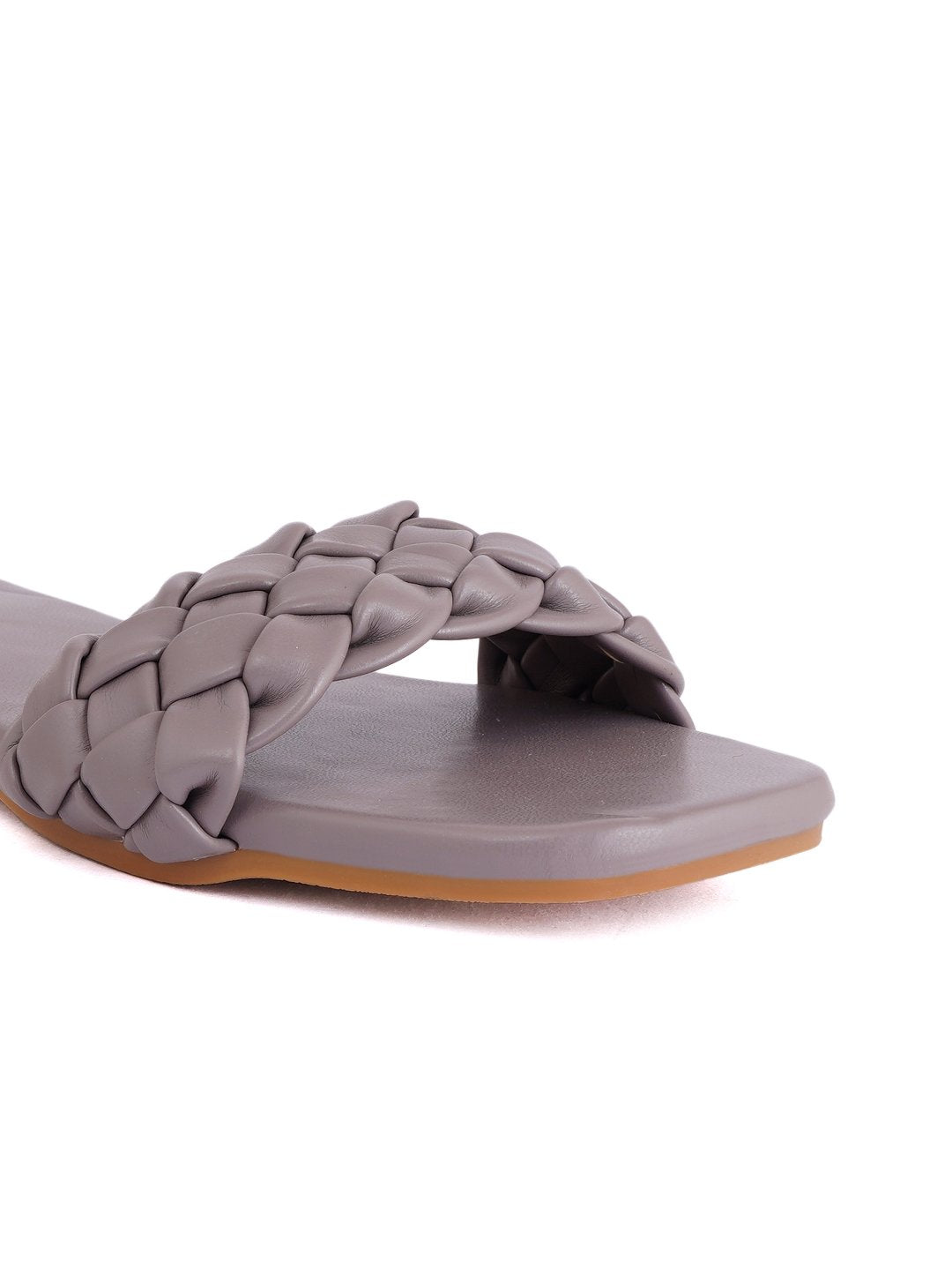 Footwear, Women Footwear, Grey Open Toe Flats