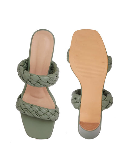 Footwear, Women Footwear, Green Sandals