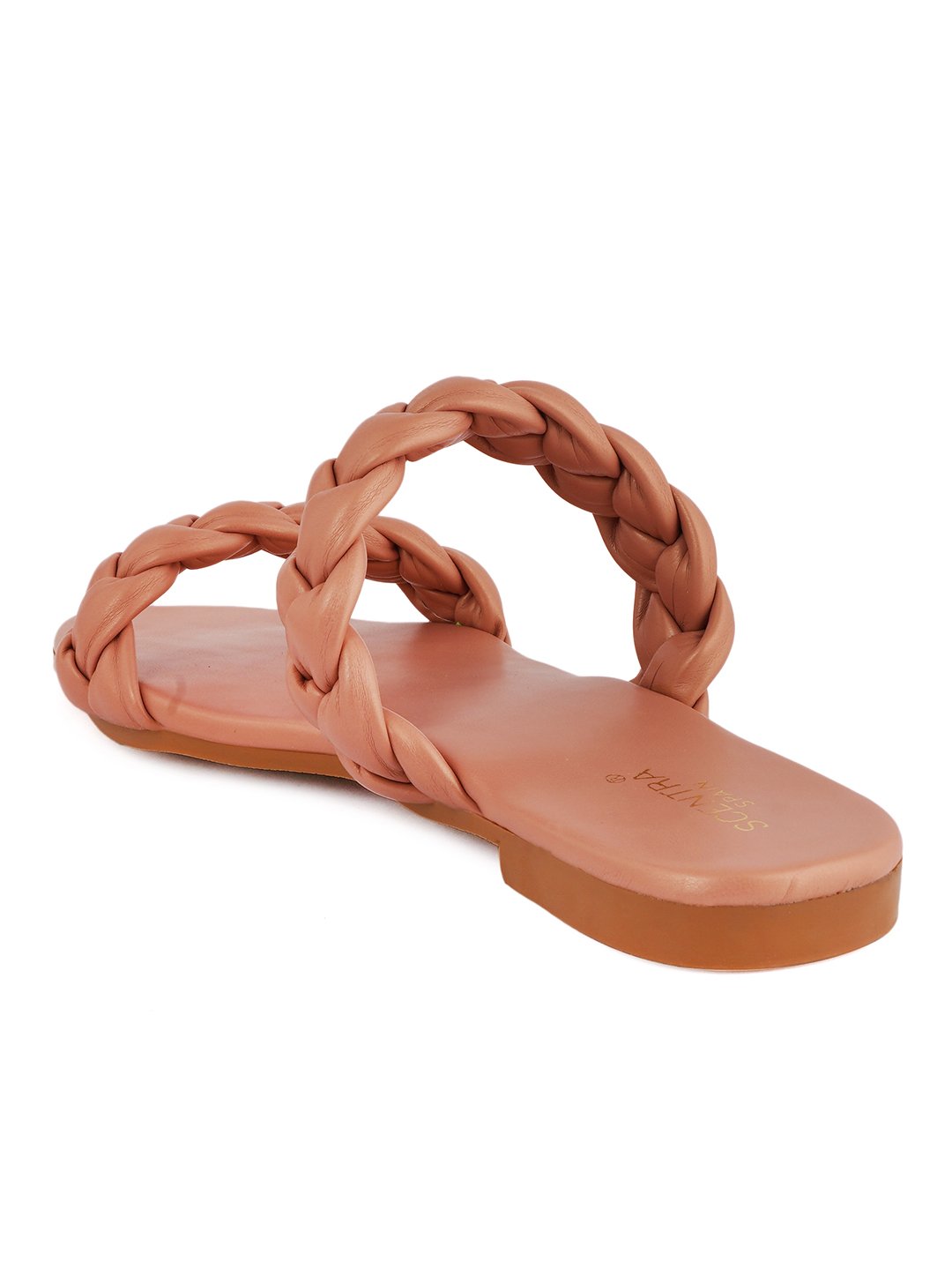 Footwear, Women Footwear, Peach Open Toe Flats