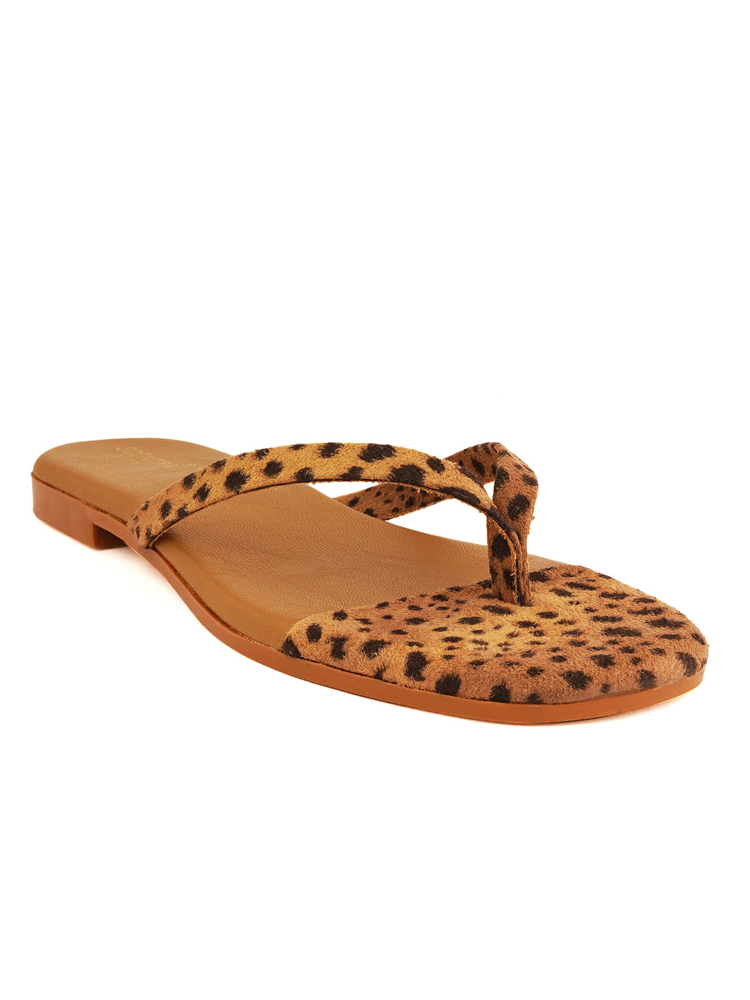 Footwear, Women Footwear, Camel T-Strap Flats