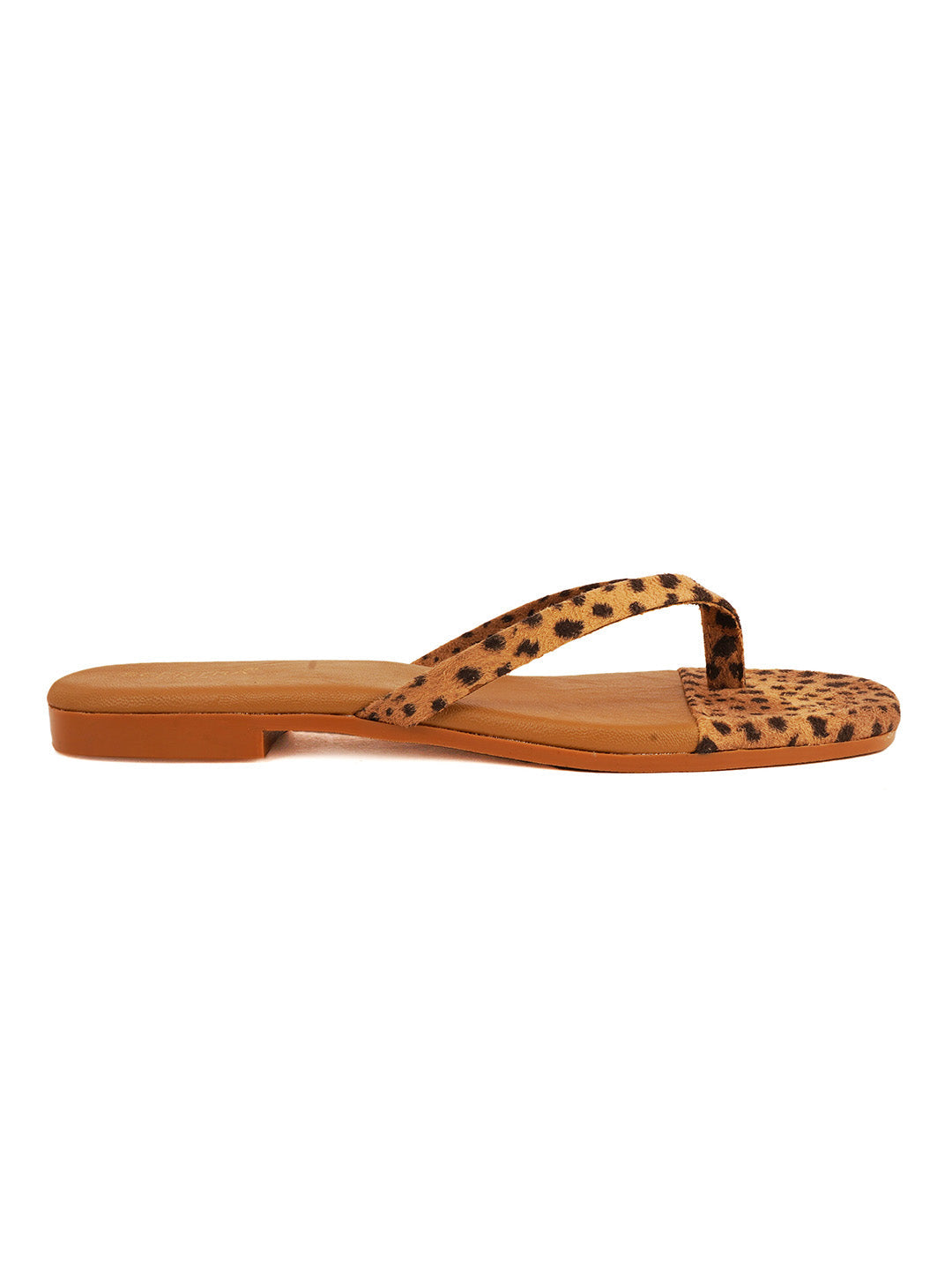 Footwear, Women Footwear, Camel T-Strap Flats