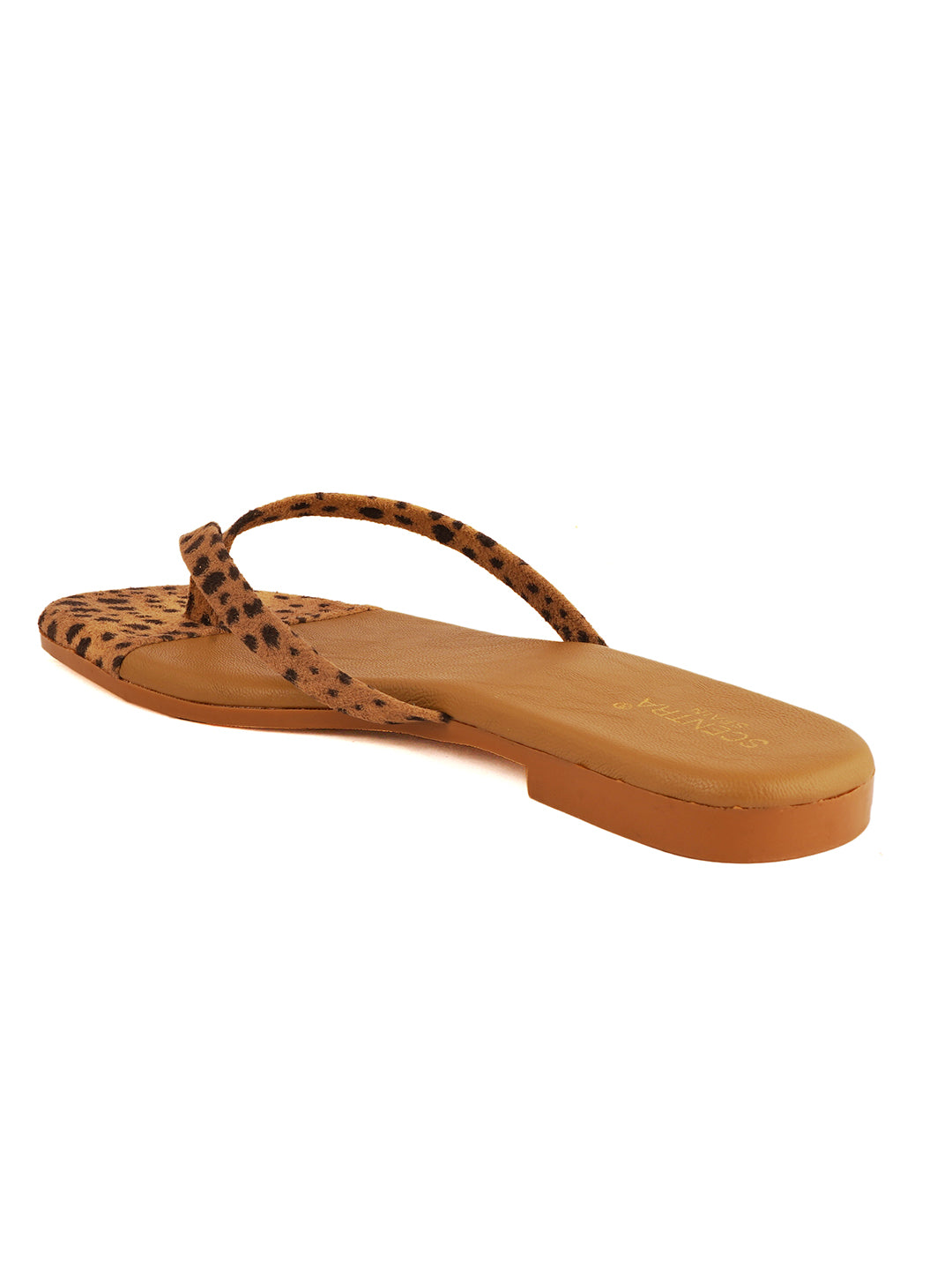 Footwear, Women Footwear, Camel T-Strap Flats