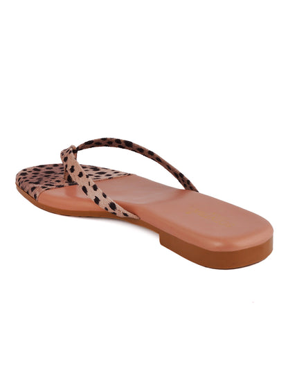 Footwear, Women Footwear, Nude T-Strap Flats