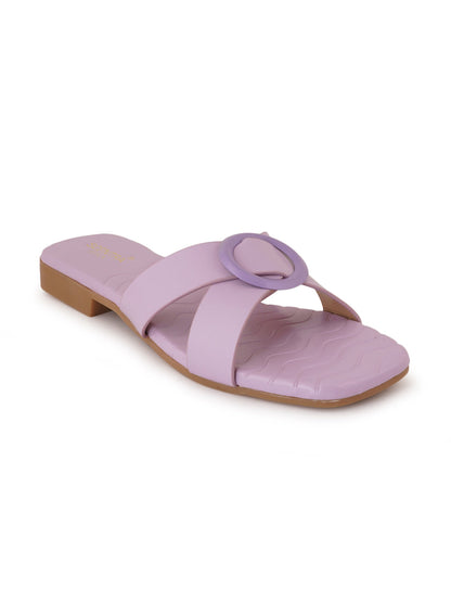 Footwear, Women Footwear, Purple Open Toe Flats