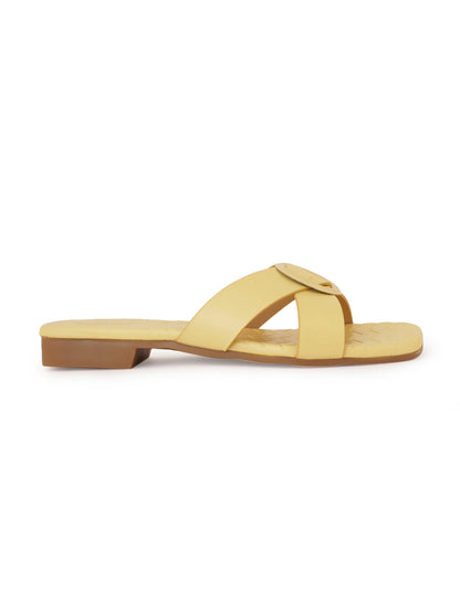 Footwear, Women Footwear, Yellow Open Toe Flats