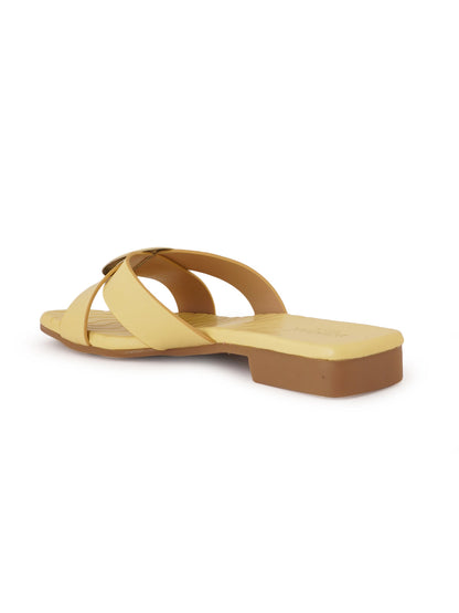 Footwear, Women Footwear, Yellow Open Toe Flats