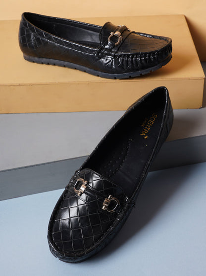 Footwear, Women Footwear, Black Loafers