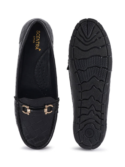 Footwear, Women Footwear, Black Loafers