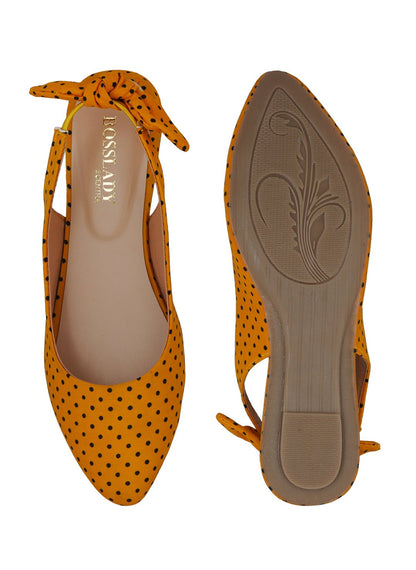 Footwear, Women Footwear, Mustard Ballerinas