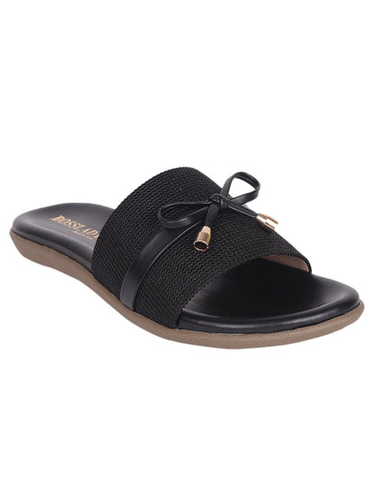 Footwear, Women Footwear, Black Open Toe Flats