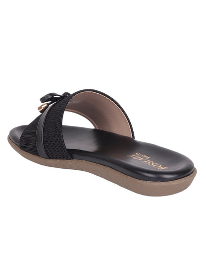 Footwear, Women Footwear, Black Open Toe Flats