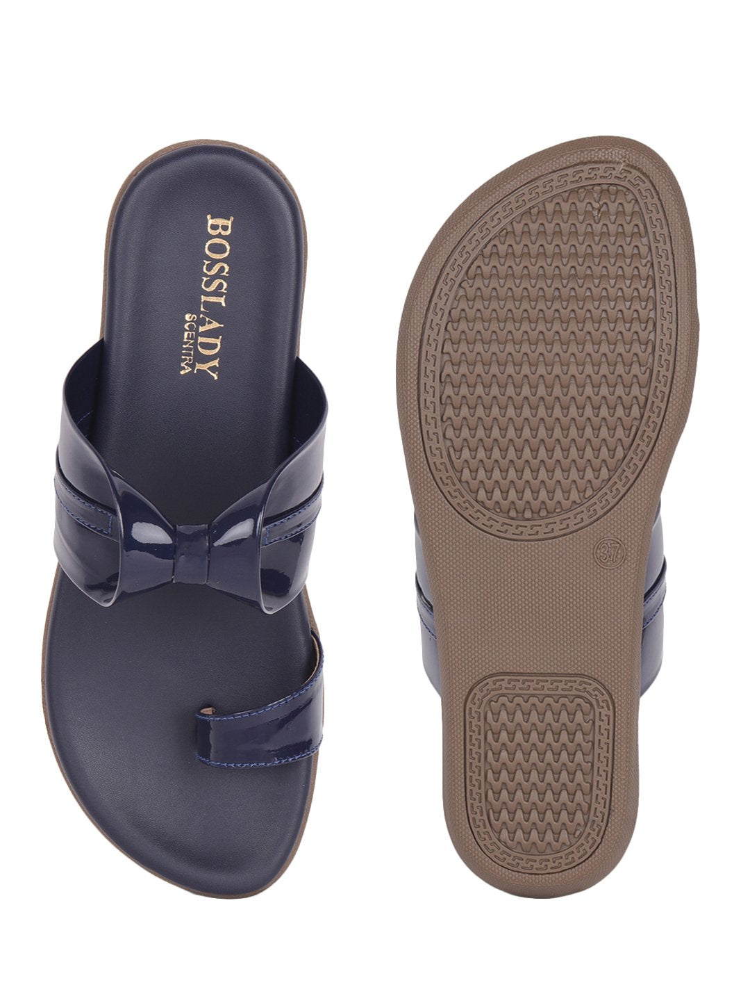 Footwear, Women Footwear, Navy Blue One Toe Flats