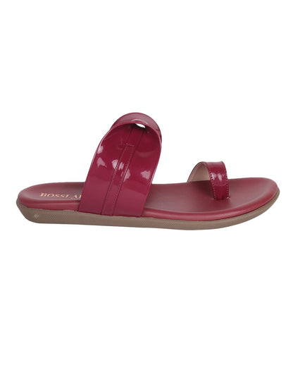 Footwear, Women Footwear, Maroon One Toe Flats