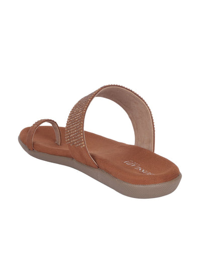 Footwear, Women Footwear, Brown One Toe Flats