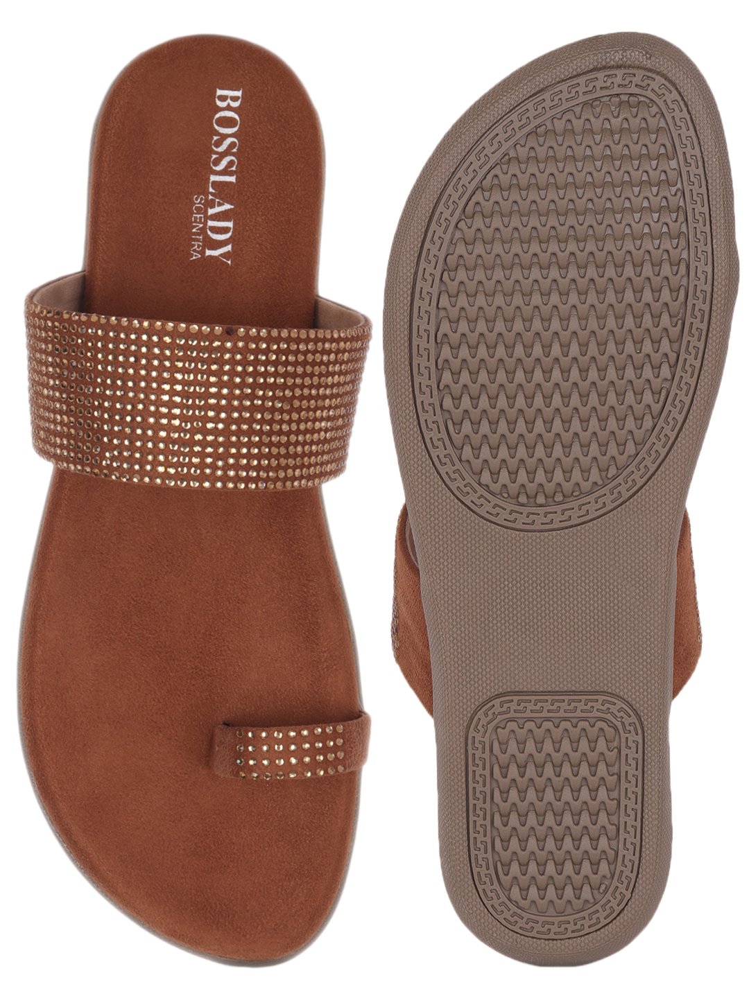 Footwear, Women Footwear, Brown One Toe Flats