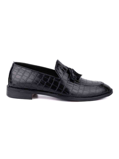  Footwear, Men Footwear, Black Formal Loafers