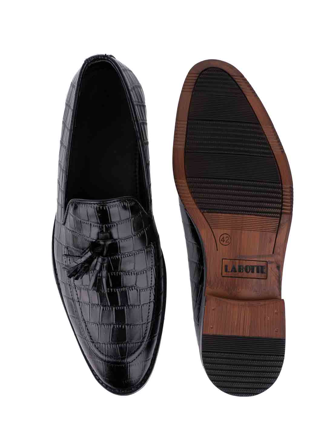  Footwear, Men Footwear, Black Formal Loafers