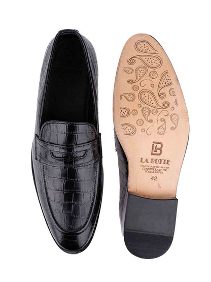  Footwear, Men Footwear, Black Formal Loafers