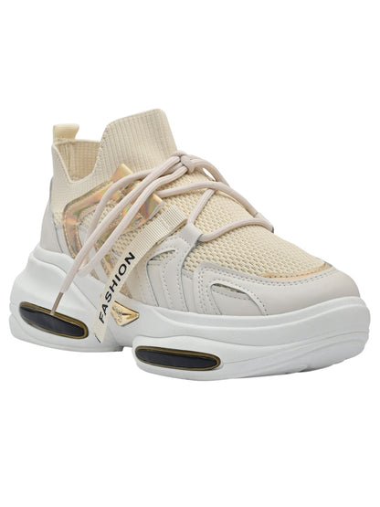 Footwear, Women Footwear, Beige Sneakers