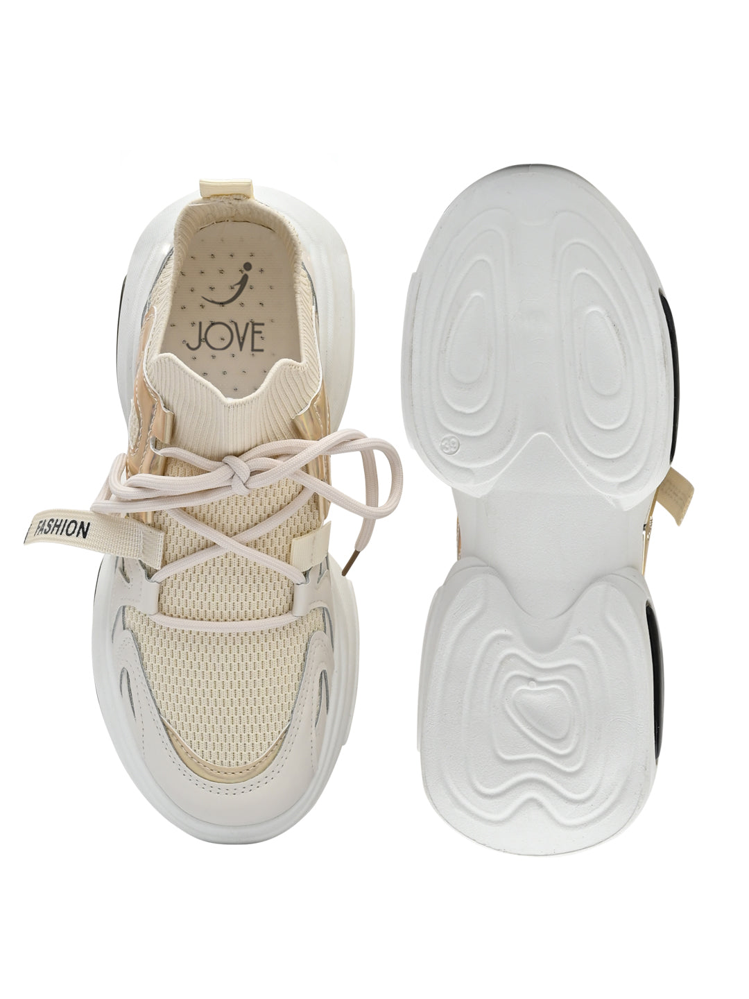 Footwear, Women Footwear, Beige Sneakers