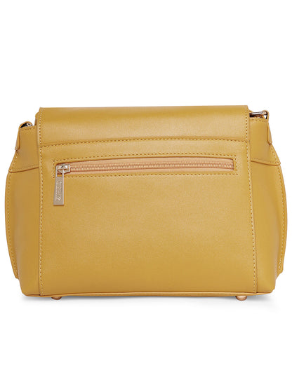 Women Mustard Solid Sling Bag