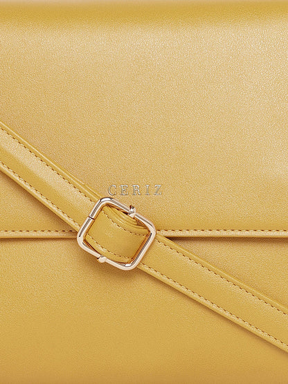 Women Mustard Solid Sling Bag