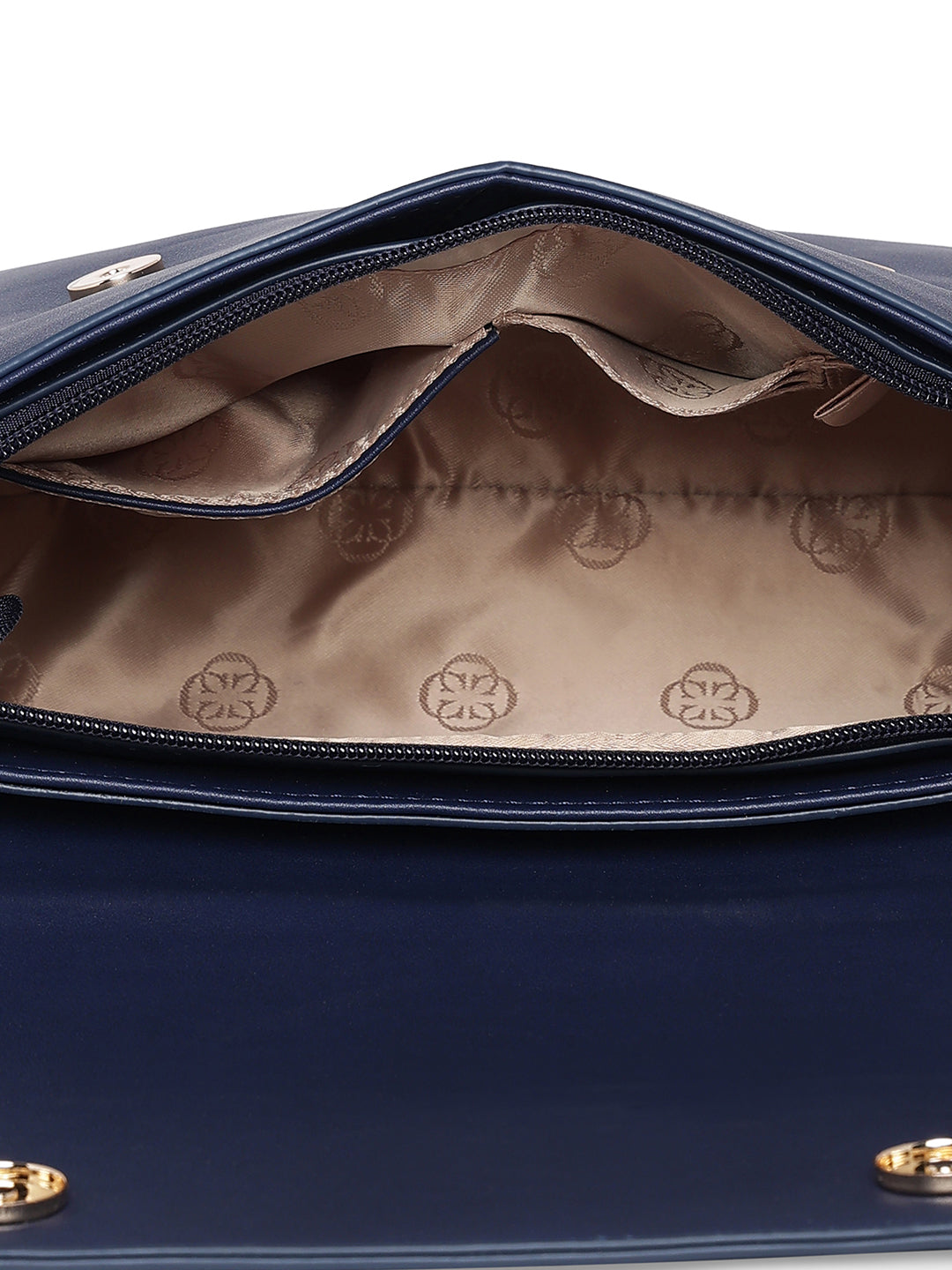 Women Navy Blue Solid Sling Bag