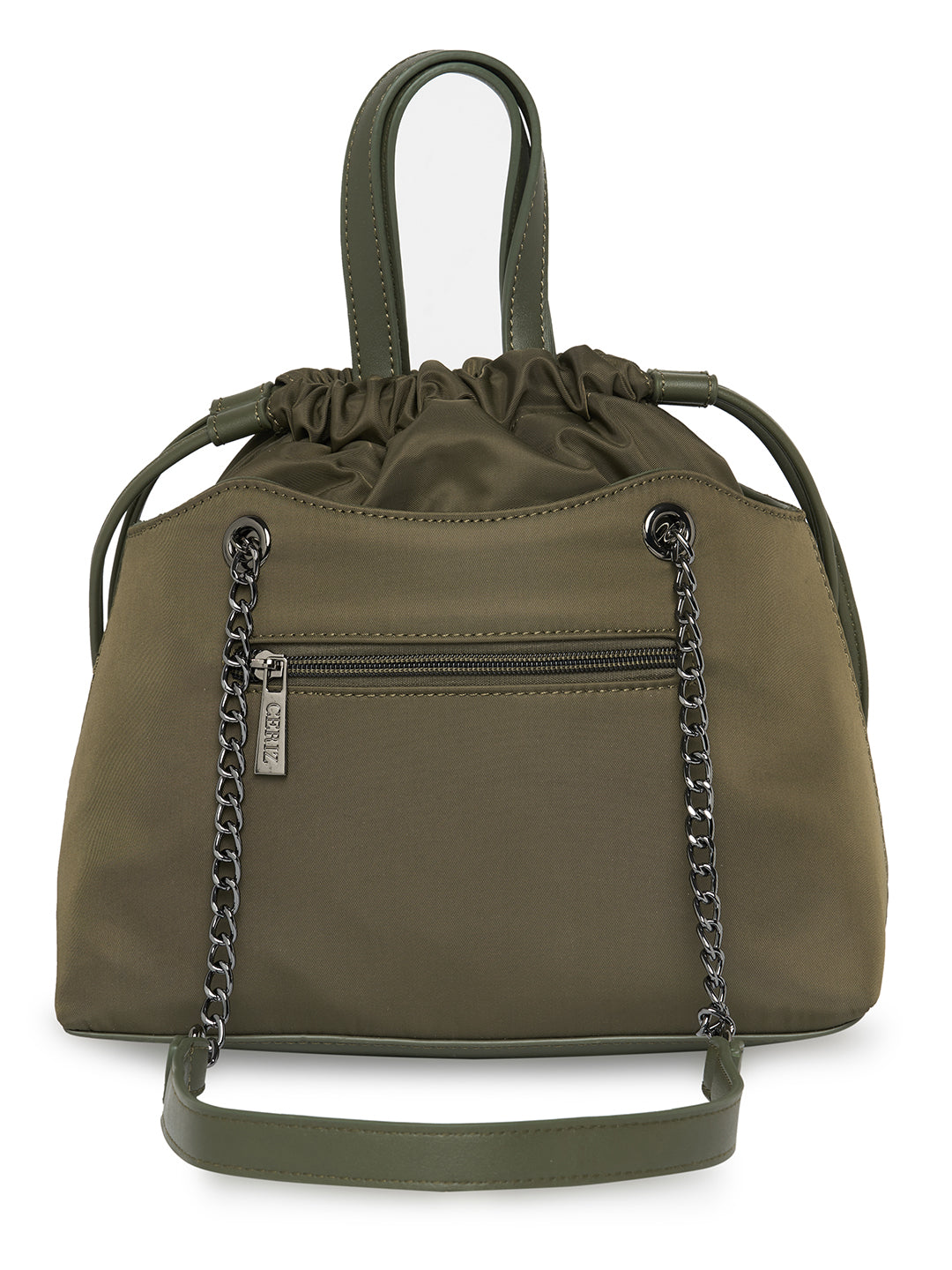 Women Olive Checked Sling Bag