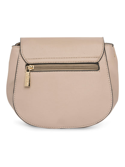 Women Beige Solid Sling Bag