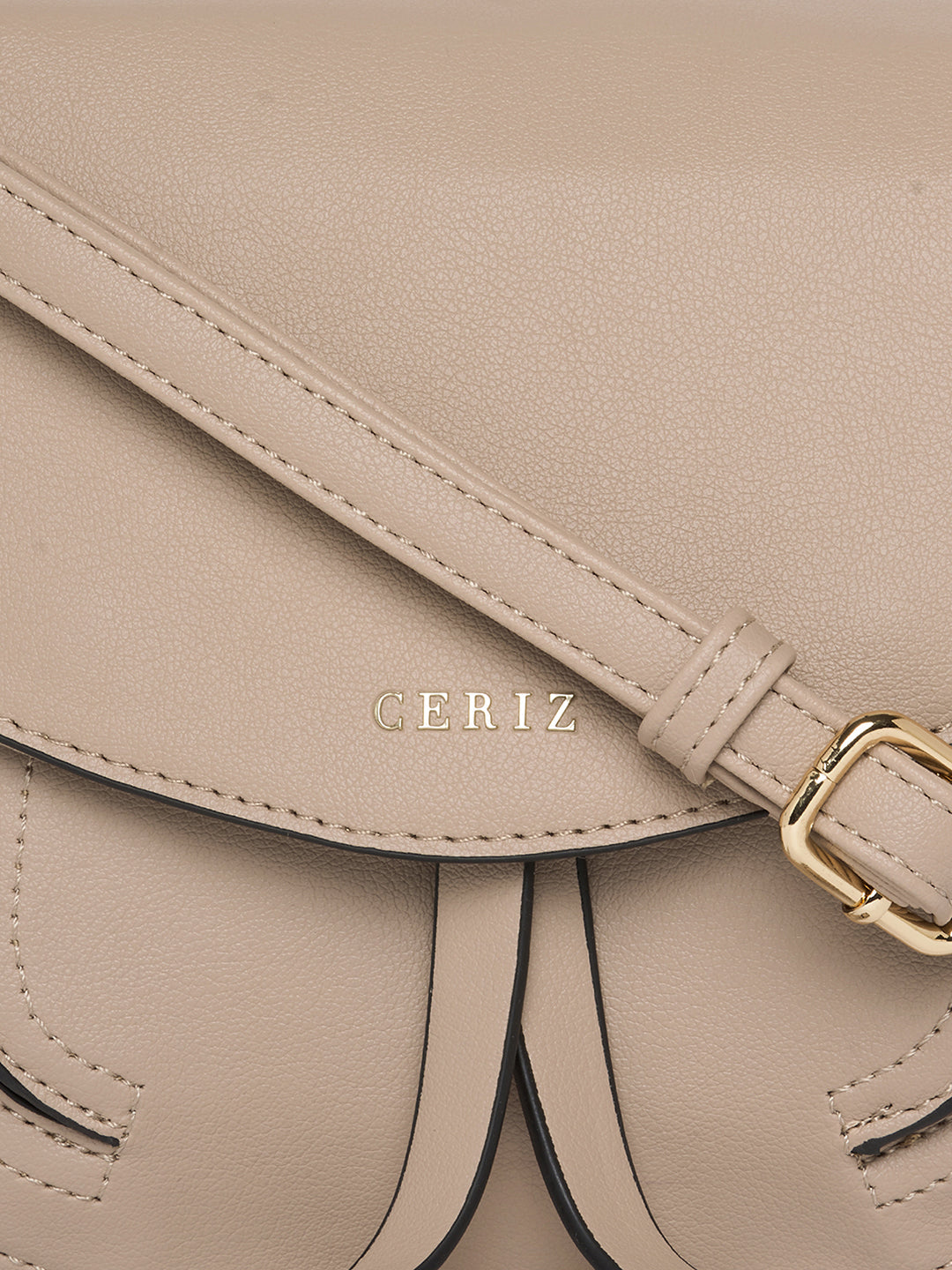 Women Beige Solid Sling Bag