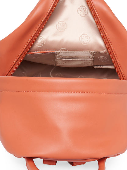 Women Orange Solid Backpack