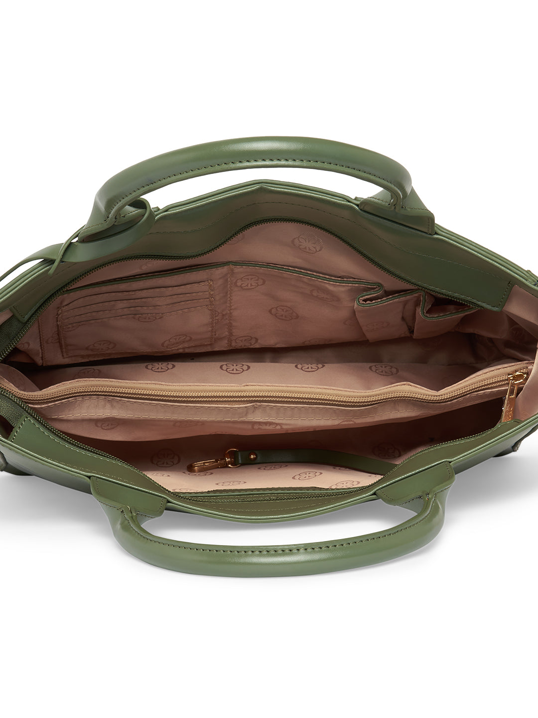 Women Olive Checked Handheld Bag