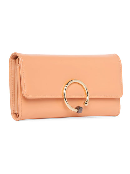 Women Peach Solid Wallet