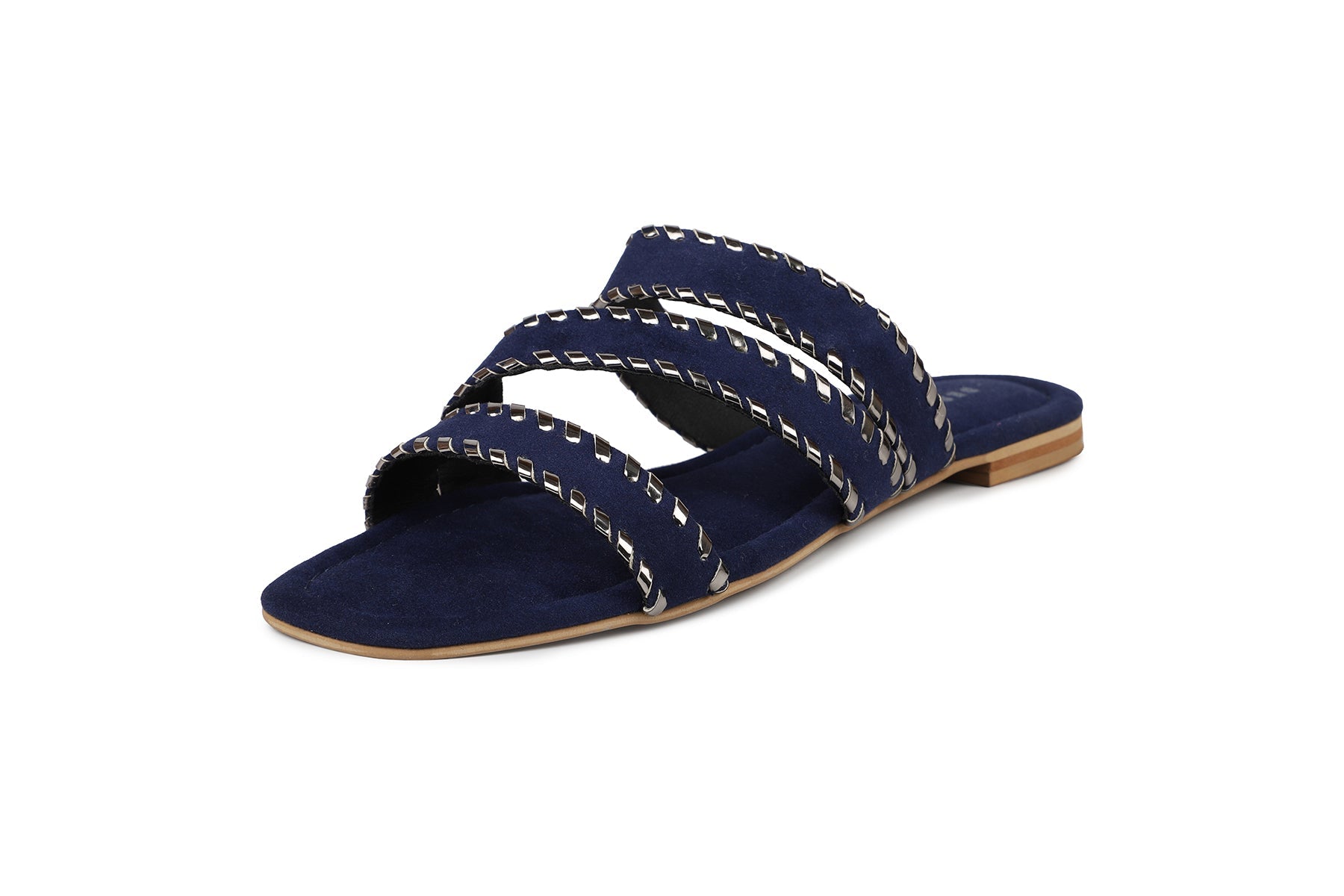 Footwear, Women Footwear, Navy Blue Open Toe Flats