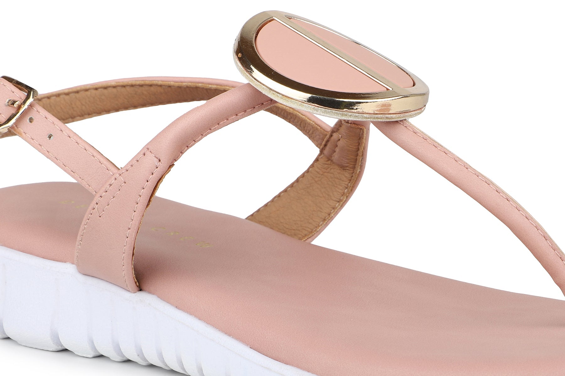 Footwear, Women Footwear, Pink T-Strap Flats