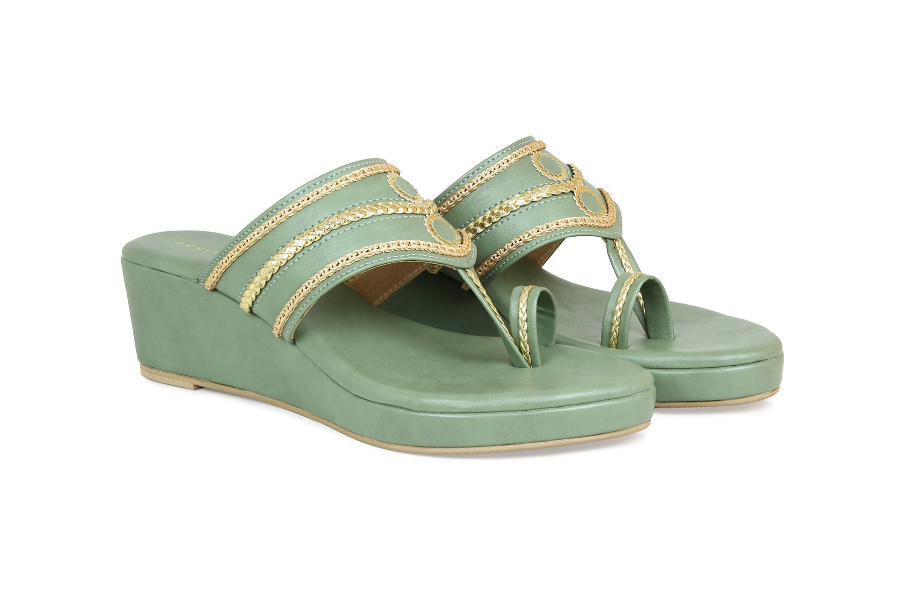 Footwear, Women Footwear, Sea Green Wedges