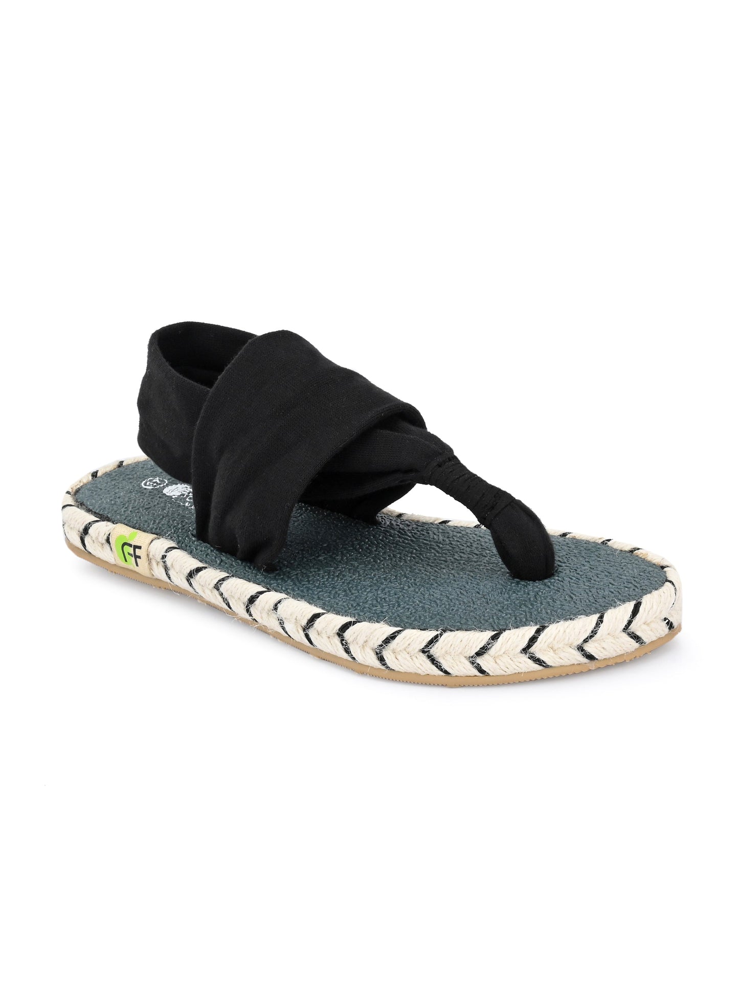 Footwear, Women Footwear, Black T-Strap Flats