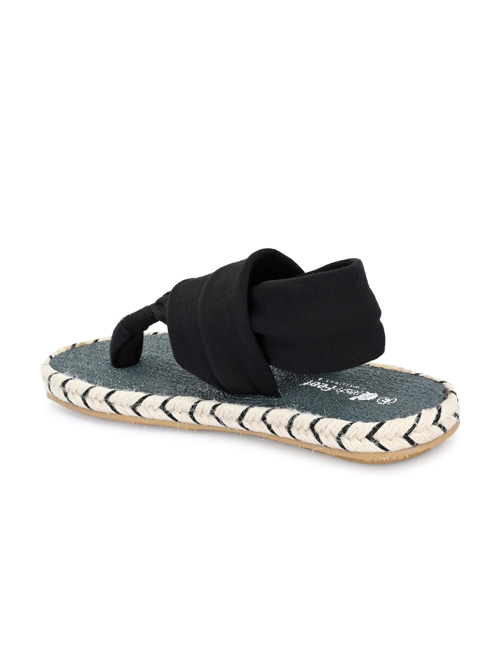 Footwear, Women Footwear, Black T-Strap Flats